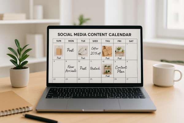 Calendario de contenido en redes sociales para una tienda local