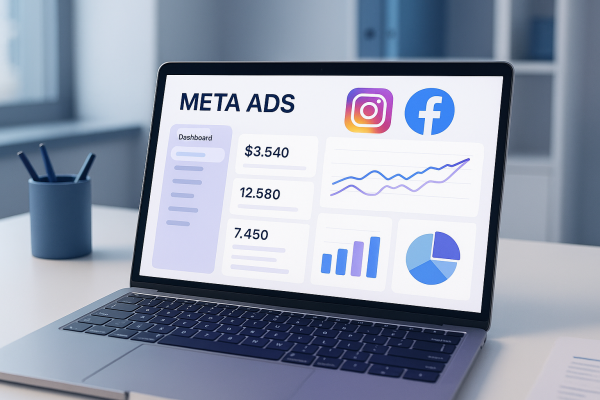 Comparativa entre campañas de Instagram Ads y Facebook Ads en un panel de publicidad digital