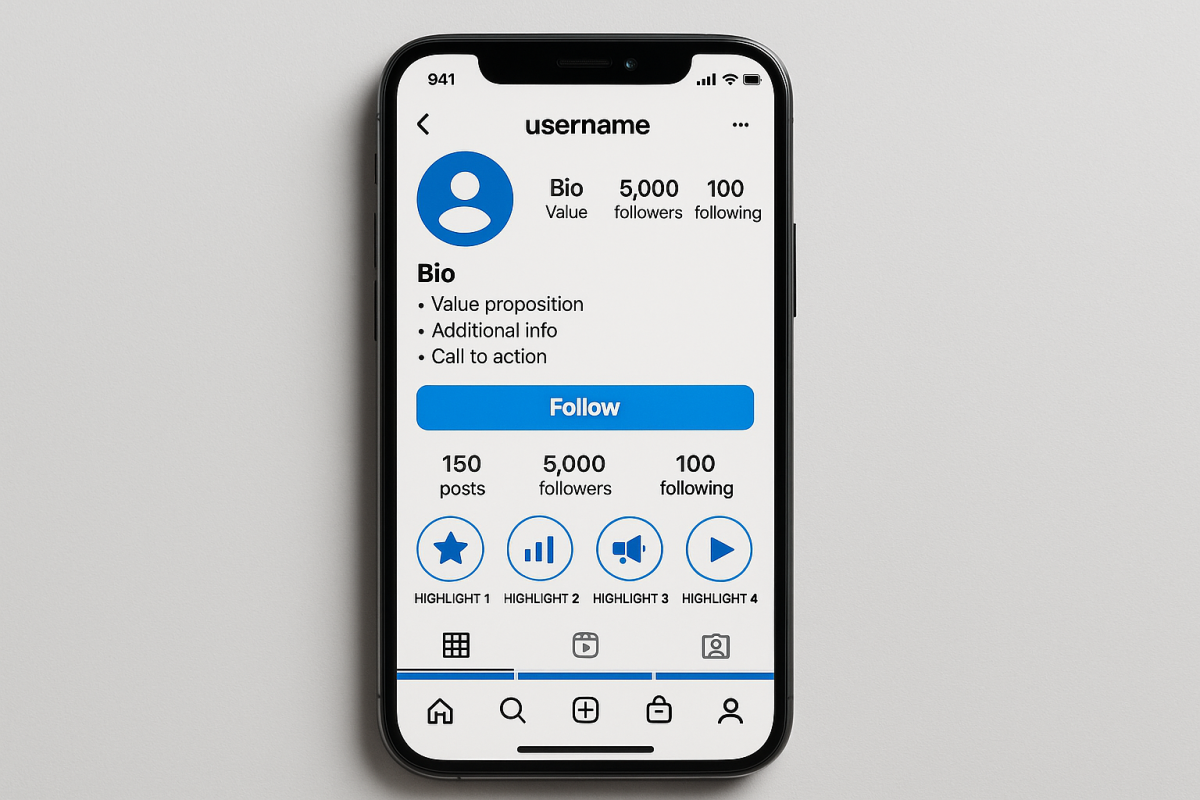 Pantalla de Instagram con perfil optimizado para vender más